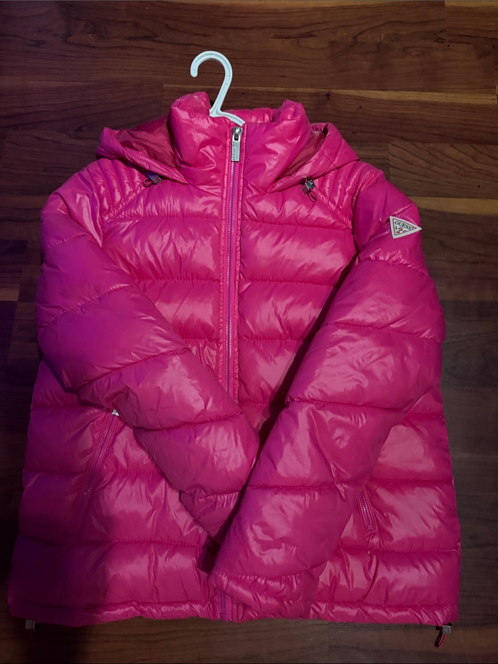 Woman’s Hooded Puffer Jacket - Bright Pink